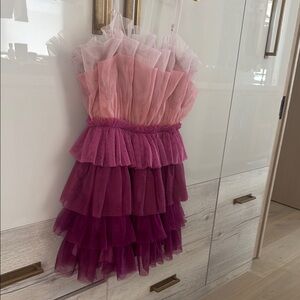 Pink and Purple Layered Tulle Dress